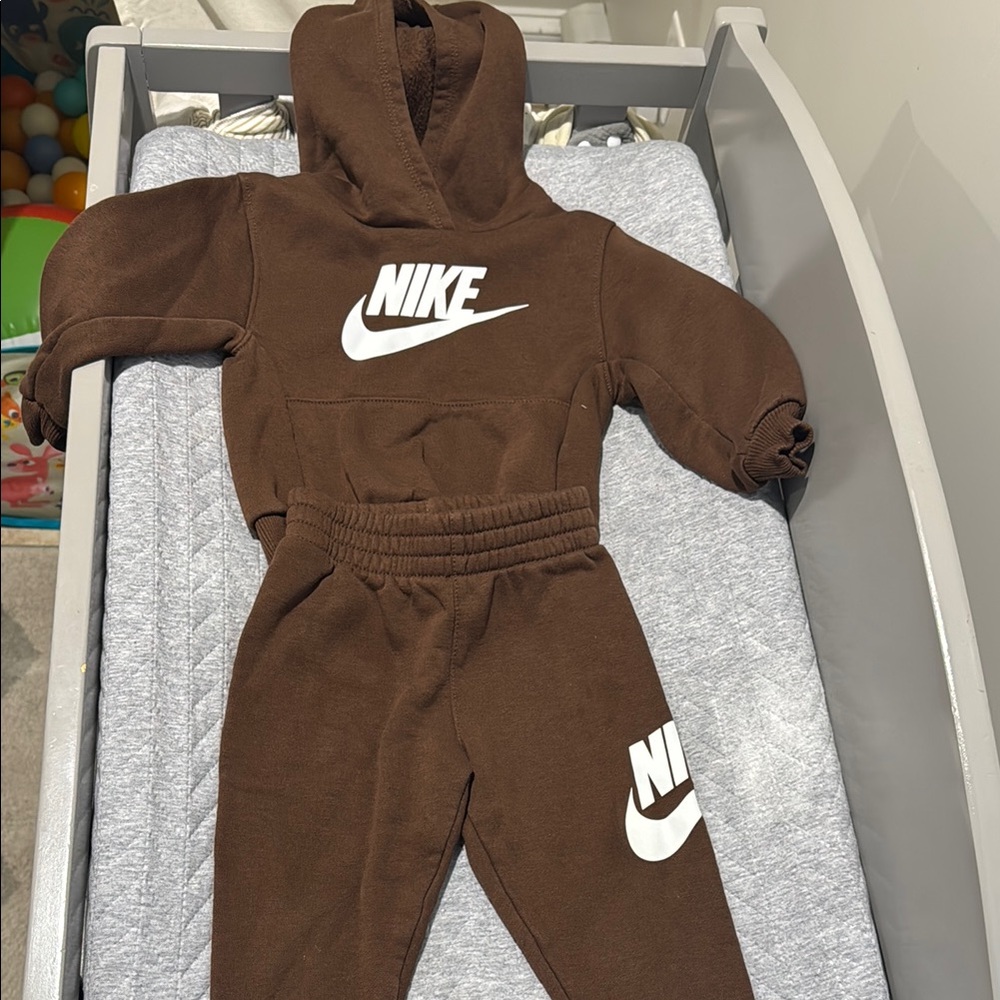 Nike Chocolate Brown Baby Hoodie Set